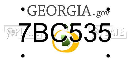 7BC535 Georgia License Plate