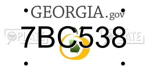 7BC538 Georgia License Plate