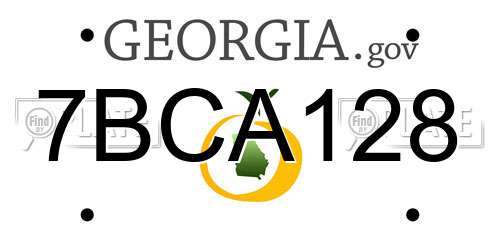 7BCA128 Georgia License Plate
