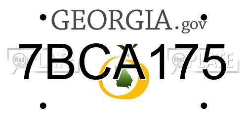 7BCA175 Georgia License Plate