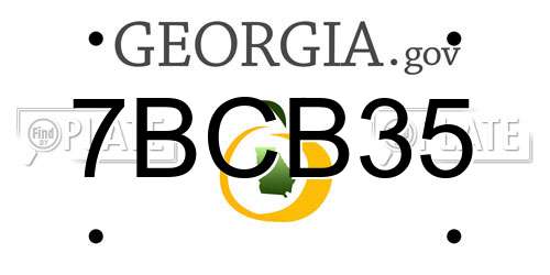 7BCB35 Georgia License Plate