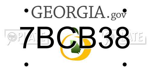 7BCB38 Georgia License Plate