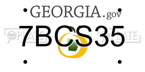 7BCS35 Georgia License Plate