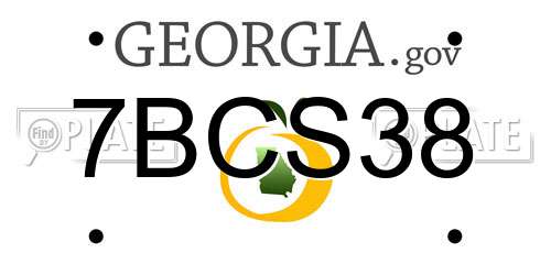 7BCS38 Georgia License Plate
