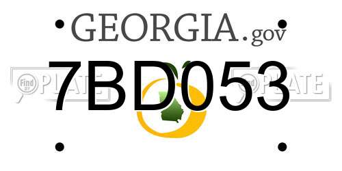 7BD053 Georgia License Plate