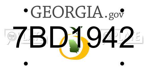 7BD1942 Georgia License Plate