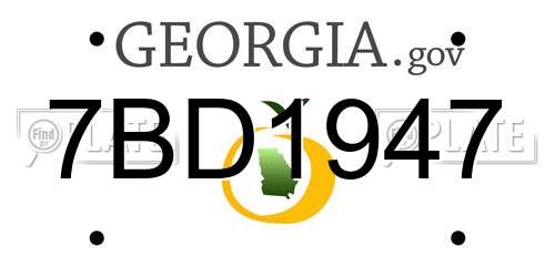 7BD1947 Georgia License Plate