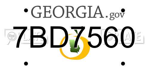 7BD7560 Georgia License Plate