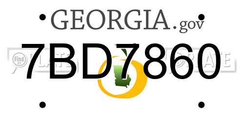 7BD7860 Georgia License Plate