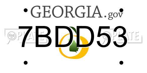 7BDD53 Georgia License Plate