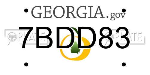 7BDD83 Georgia License Plate