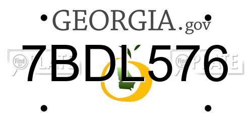 7BDL576 Georgia License Plate