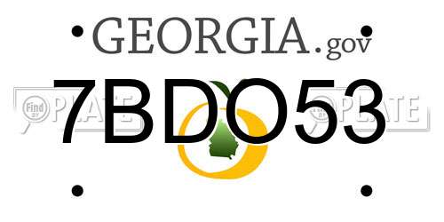 7BDO53 Georgia License Plate