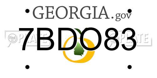 7BDO83 Georgia License Plate