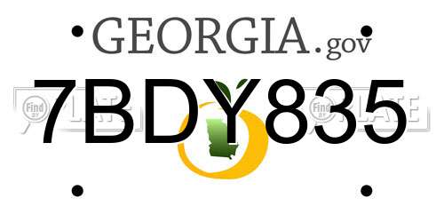 7BDY835 Georgia License Plate