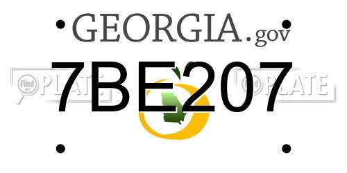 7BE207 Georgia License Plate