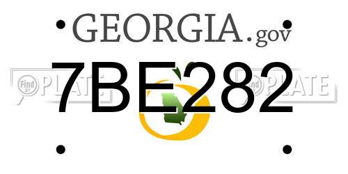 7BE282 Georgia License Plate