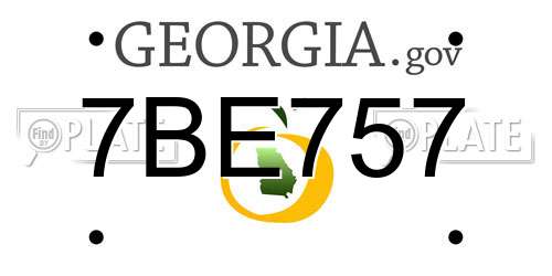7BE757 Georgia License Plate