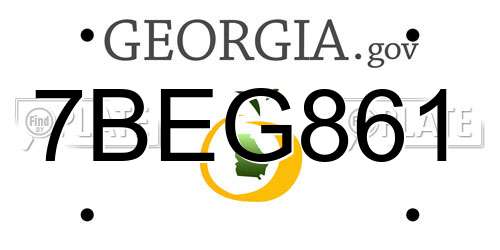 7BEG861 Georgia License Plate