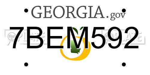 7BEM592 Georgia License Plate