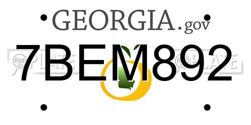 7BEM892 Georgia License Plate
