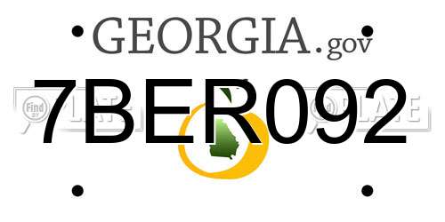 7BER092 Georgia License Plate