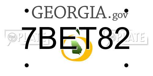 7BET82 Georgia License Plate