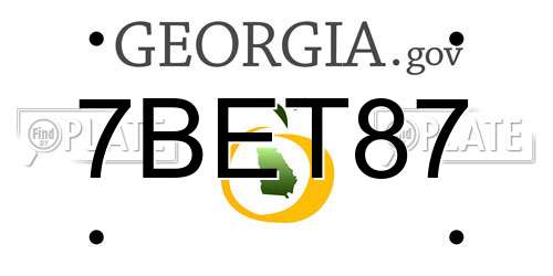 7BET87 Georgia License Plate