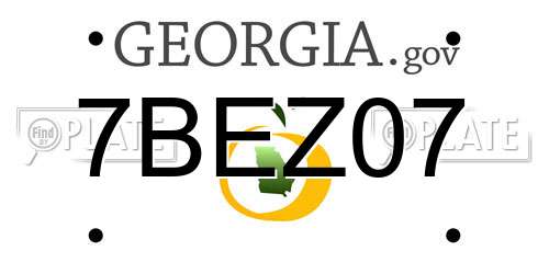 7BEZ07 Georgia License Plate