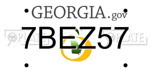 7BEZ57 Georgia License Plate