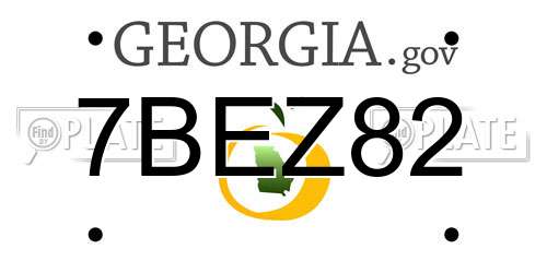 7BEZ82 Georgia License Plate