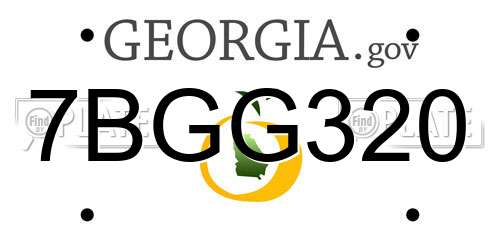 7BGG320 Georgia License Plate
