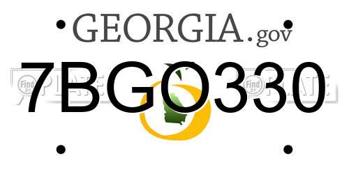7BGO330 Georgia License Plate