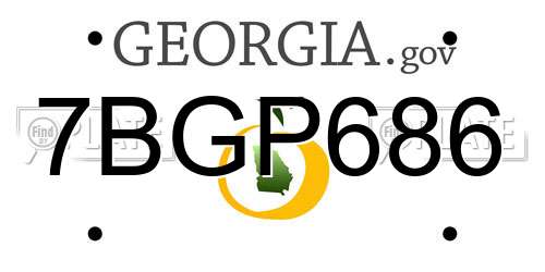7BGP686 Georgia License Plate