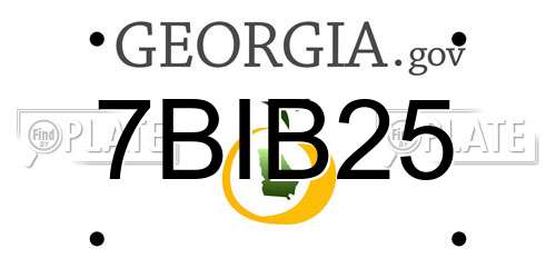 7BIB25 Georgia License Plate