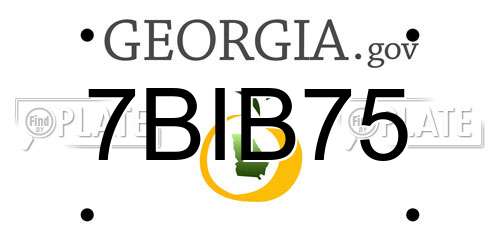 7BIB75 Georgia License Plate