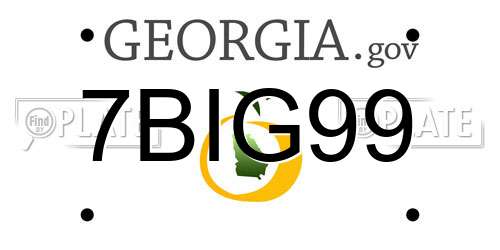 7BIG99 Georgia License Plate