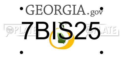 7BIS25 Georgia License Plate