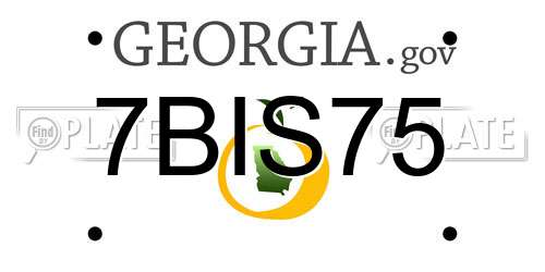 7BIS75 Georgia License Plate
