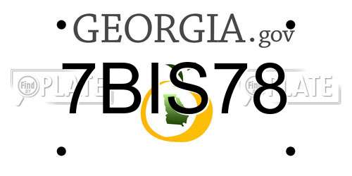 7BIS78 Georgia License Plate