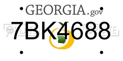 7BK4688 Georgia License Plate