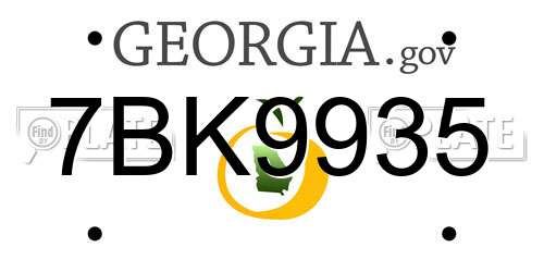 7BK9935 Georgia License Plate