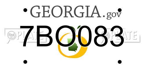 7BO083 Georgia License Plate