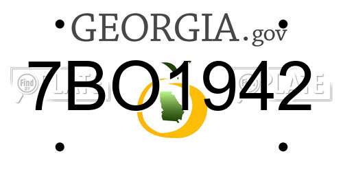 7BO1942 Georgia License Plate