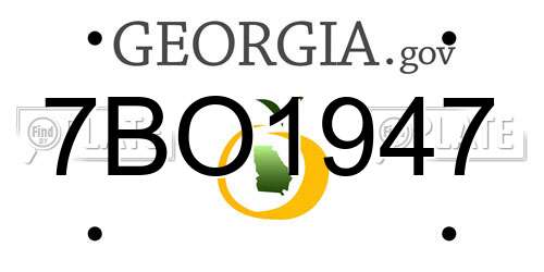 7BO1947 Georgia License Plate