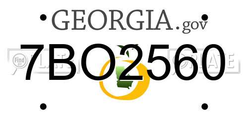 7BO2560 Georgia License Plate