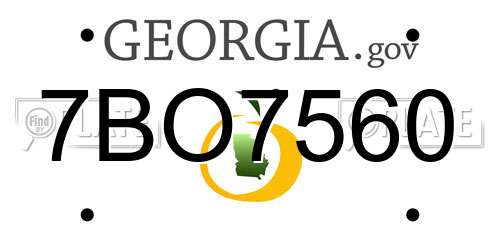 7BO7560 Georgia License Plate