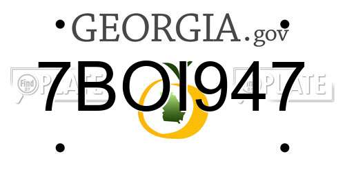 7BOI947 Georgia License Plate