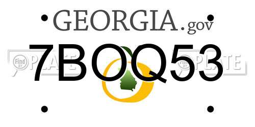 7BOQ53 Georgia License Plate