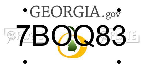 7BOQ83 Georgia License Plate